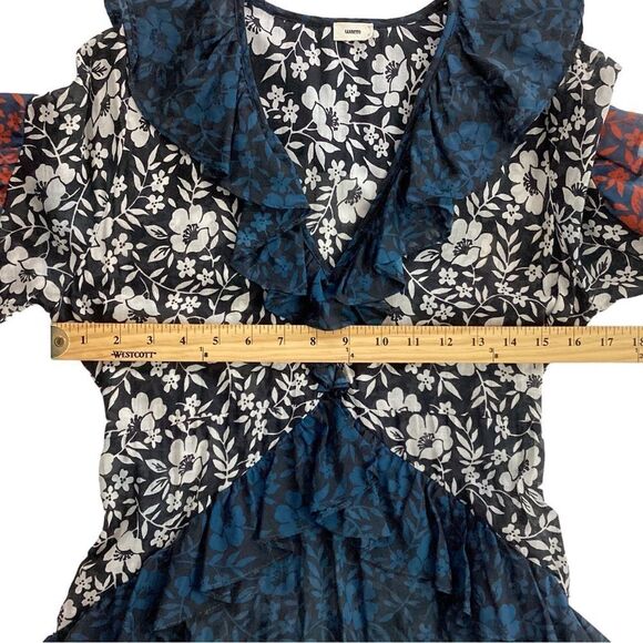 Warm NY Size 0 Floral Mixed Print Maxi Dress Cotton Ruffle Warm Store NYC - Picture 7 of 16